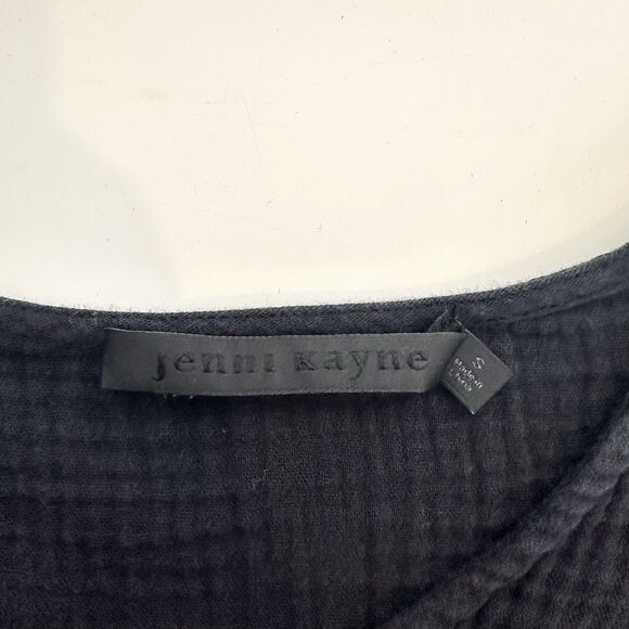 Jenni Kayne Cypress Caftan Midi Dress Black Size Small 100% Cotton Gauzy - Picture 6 of 10